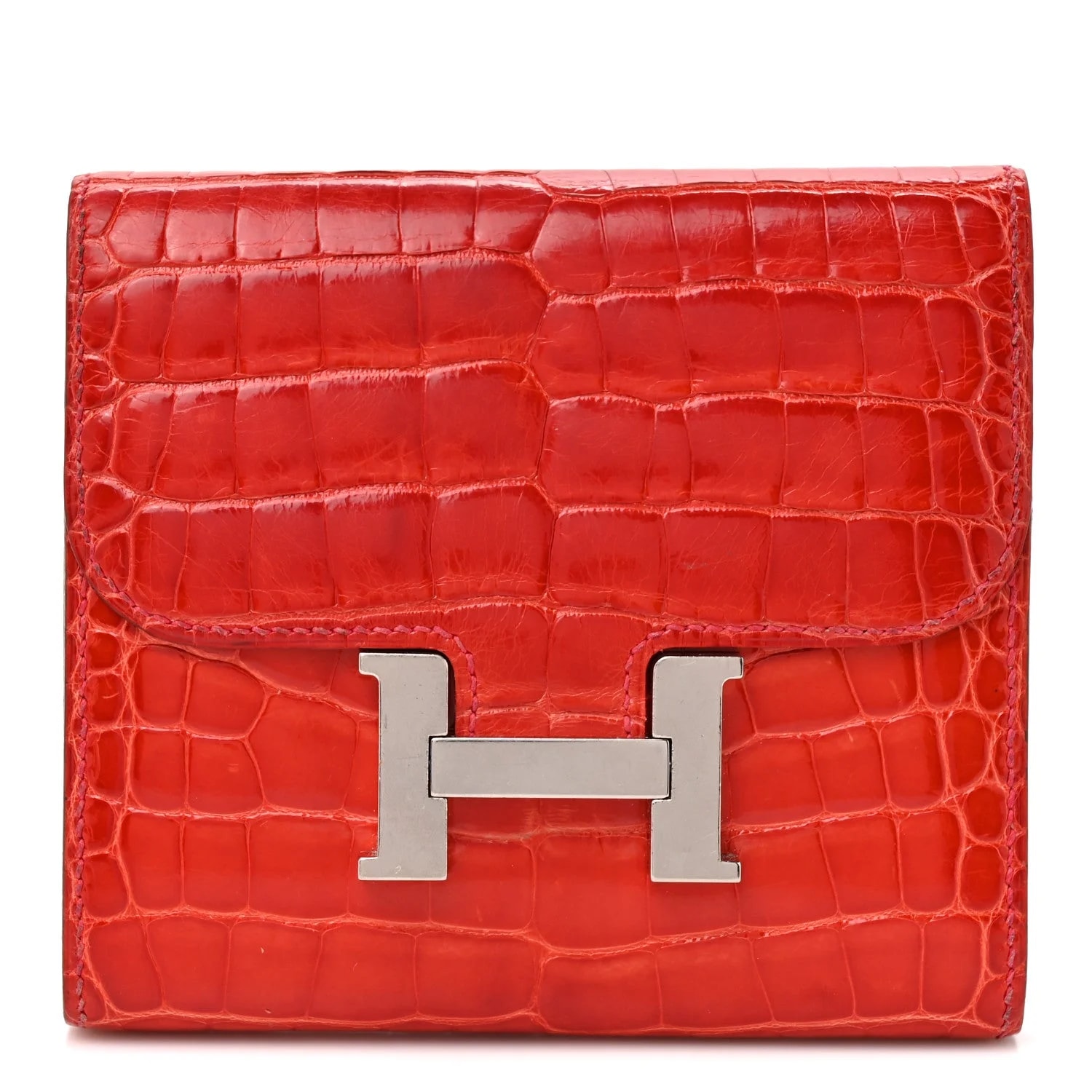 Hermès — Shiny Constance Short Wallet Geranium — Accessory — resale