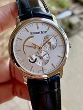 Audemars Piguet — Audemars Piguet. Jules. 41mm. 18K White Gold. Dual Time. OEM Strap, Gold Clasp — Watch — resale