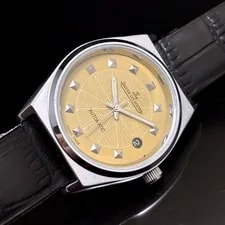 Jaeger-LeCoultre — Jaeger-LeCoultre Automatic Yellow Textured Dial Stud Index Date 37mm JLC — Watch — resale