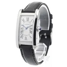 Cartier — Cartier Tank Americain MM WSTA0017 23mm SS Silver Dial Leather Strap #C244 — Watch — resale