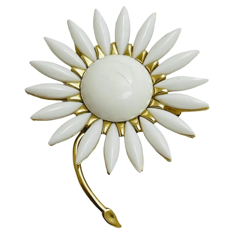 Trifari Crown Ename Flower Brooch — Jewelry — resale