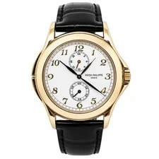 Patek Philippe — Patek Philippe Travel Time 37mm 18k Yellow Gold White Dial 5134J — Watch — resale