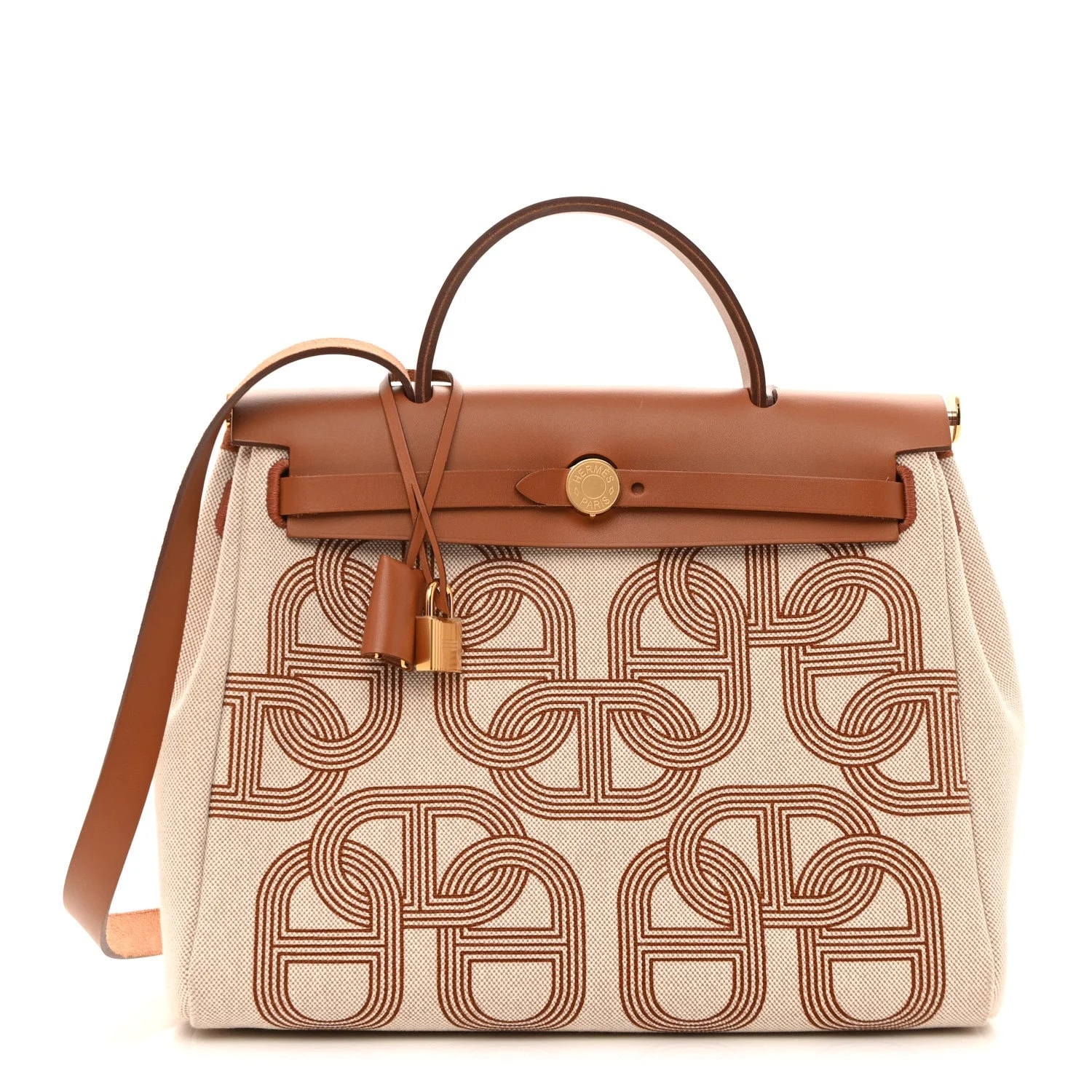 Hermès — H Plume Circuit 24 Herbag Zip Retourne 31 Fauve — Handbag — resale