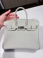 Hermès — Hermès Birkin 25 Perle Palladium Top Handle — Handbag — resale