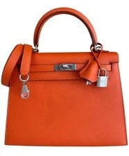 Hermès — Hermes Kelly 25 Sellier Feu Palladium Hardware — Handbag — resale