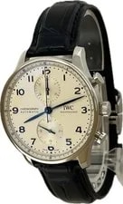 IWC — IWC Portuguese Chronograph IW371605 Silver Automatic Near A5065 — Watch — resale