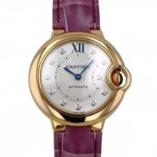 Cartier — Cartier Ballon Bleu WE902063 Pink Gold Leather 33.0mm Silver Dial #YKW390 — Watch — resale
