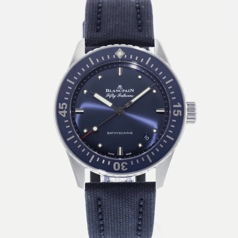Blancpain — Blancpain Fifty Fathoms Bathyscaphe 38mm Blue Dial in Steel 5100-1140-NAOA — Watch — resale