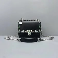Fendi — Fendi Kan I Gem Studded Flap Chain — Handbag — resale
