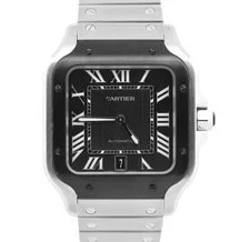 Cartier — 2026 Service Papers Cartier Santos 39.8mm Black Adlc Steel 4072 WSSA0037 BOX — Watch — resale