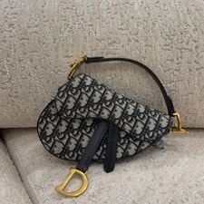 Dior — Dior Saddle Embroidered Monogram Print Magnetic Buckle - Excellent #156B7UF — Handbag — resale