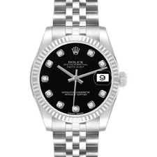 Rolex — Rolex Datejust 31 Steel White Gold Black Diamond 178274 — Watch — resale