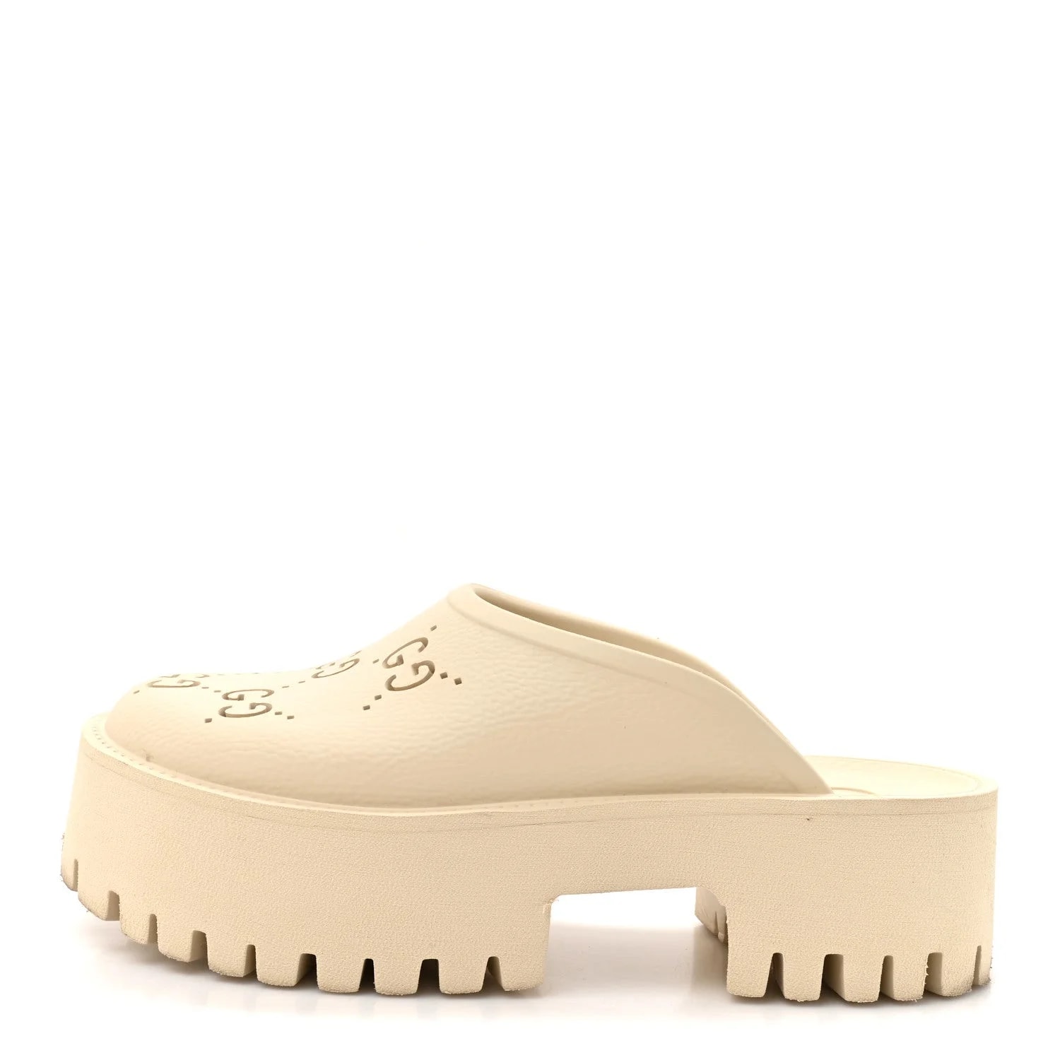 Gucci — GG Go Through Platform Slide Clogs 38 Mystic — Designer Shoe — resale