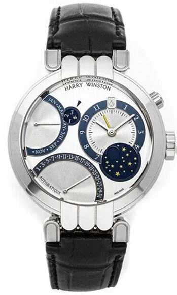 Worldofluxuryus — Harry Winston Premier Excenter Bi-Retro Perpetual Calendar 18K White Gold — Watch — resale