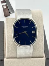 Patek Philippe — Patek Philippe Ellipse Jumbo 3605 Blue Dial 18K White Gold — Watch — resale