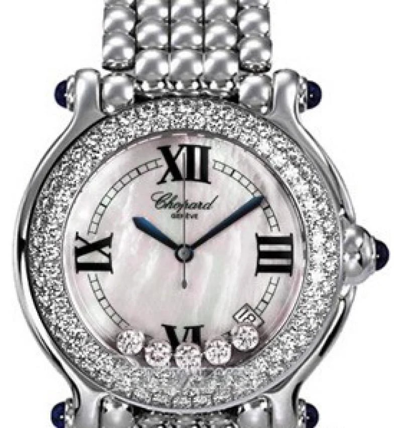 Worldofluxuryus — Chopard Happy Sport Stainless Steel & Diamonds & Sapphire Lady's — Watch — resale