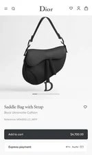 Dior — Dior Saddle Ultramatte Belt — Handbag — resale