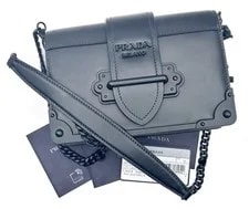 Prada — Prada Monochrome Cahier Crossbody Ultra City Calf 1BH018 — Handbag — resale