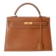 Hermès — Hermes Kelly 32 Sewn-Outside × Hardware Cushion #W325 — Handbag — resale