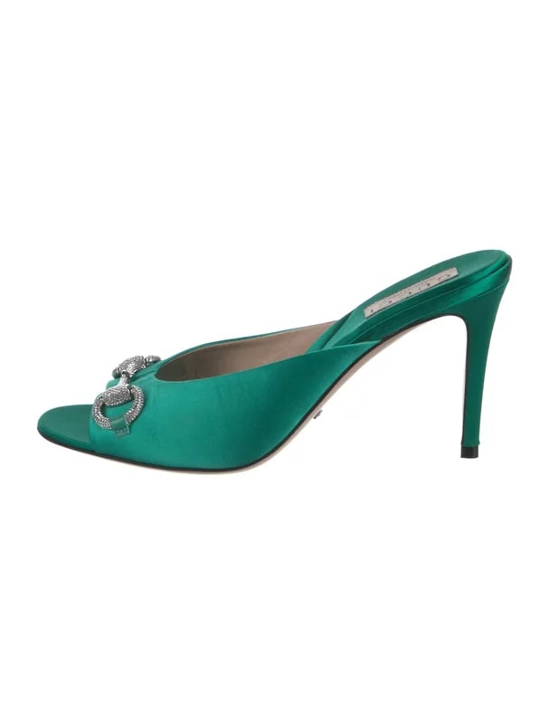 Gucci — 771594 Hasler Horsebit Accent Slides — Designer Shoe — resale