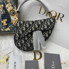 Dior — Dior Saddle Embroidered Monogram Print Magnetic Buckle - Excellent #N16XOU — Handbag — resale