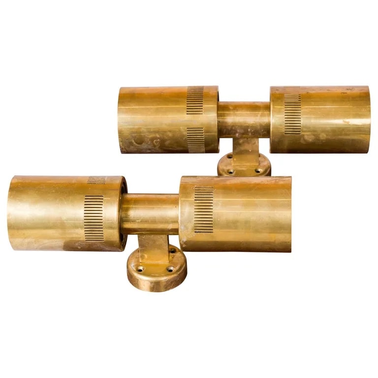 Paavo Tynell — Two- Sconces in Patinated Brass Inspired By Paavo Tynell - Finland 1950's — lighting — resale