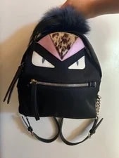 Fendi — Fendi Monster Backpack Leopard Chain Strap Authentic New — Handbag — resale