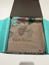 Patek Philippe — Patek Philippe Brown Cashmere Scarf With Leaf Motif — Watch — resale