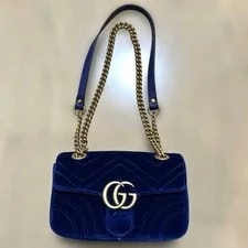 Gucci — Gucci Matelasse Small GG Marmont Crossbody Chain — Handbag — resale
