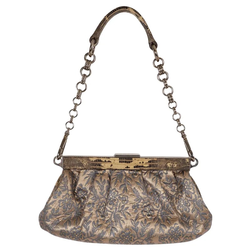 Prada — Prada 2004 Skipper Trim Brocade Bag — Designer Shoe — resale