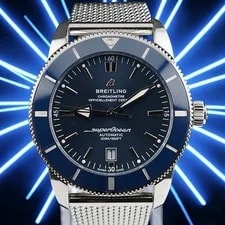 Breitling — Breitling Superocean AB2020 Blue 46mm Steel Bracelet, Extra Strap, Box & Papers — Watch — resale