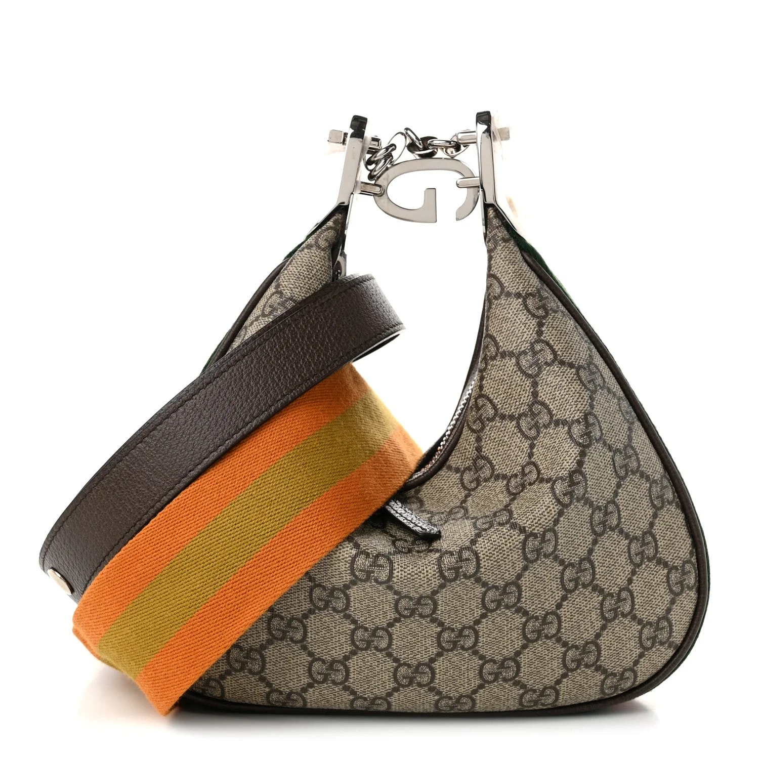 Gucci — Textured Web Small Attache New Acero — Handbag — resale