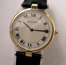 Cartier — Cartier Paris 18 K Gold Case White Dial Quartz With Box & Papers — Watch — resale