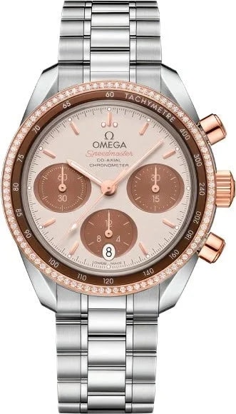 Worldofluxuryus — Omega Speedmaster Chronograph 18K Yellow Gold/Stainless Steel & Diamonds Lady's — Watch — resale