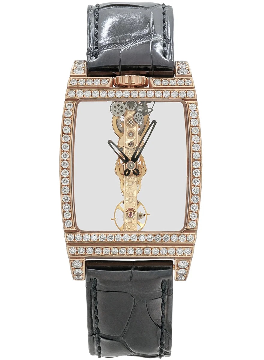 Worldofluxuryus — Corum Golden Bridge 18K Rose Gold & Diamonds Lady's — Watch — resale