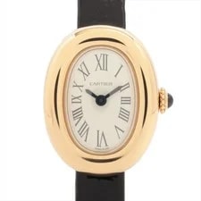 Cartier — Cartier Baignoire WGBA0017 YG & Leather QZ Silver-Face — Watch — resale