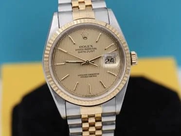 Rolex — Rolex Datejust. 16233. Tapestry Dial. Two Tone 18K Gold. Jubilee Bracelet. Runs Strong. — Watch — resale