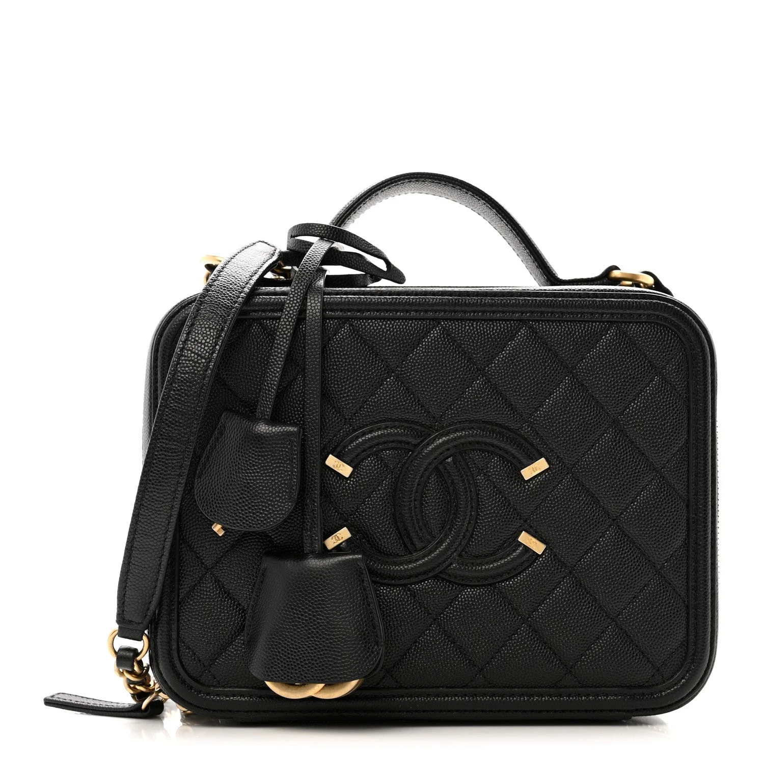 Chanel — Quilted Medium CC Filigree Vanity Case — Handbag — resale