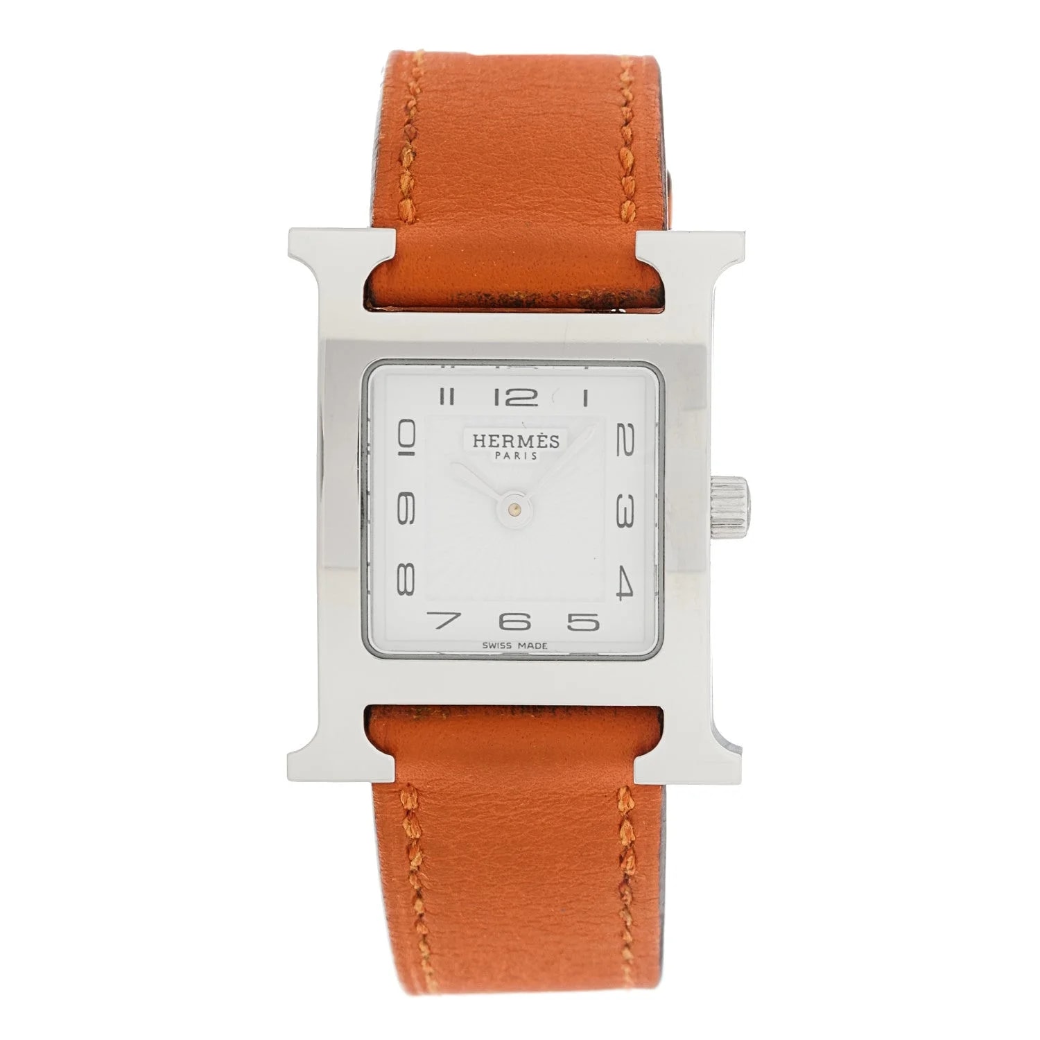 Hermès — Stainless Steel Swift 21mm Heure H Hour Quartz Orange — Watch — resale