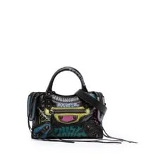 Balenciaga — Balenciaga Mini Motocross Graffiti All Over Classic City Satchel — Handbag — resale