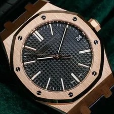 Audemars Piguet — 2026 NEW Unworn Audemars Piguet Royal Oak Black 18K Rose Gold Alligator 15510OR — Watch — resale