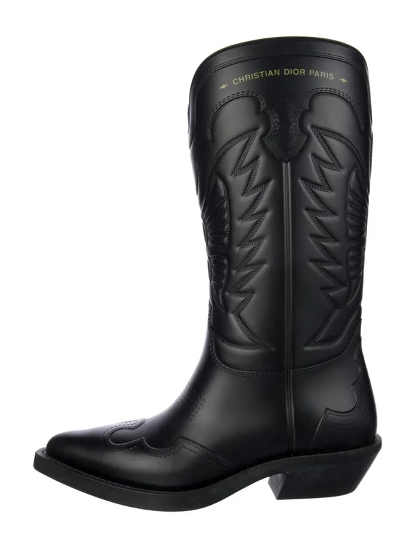 Dior — Embroidered Accent Western — Designer Shoe — resale