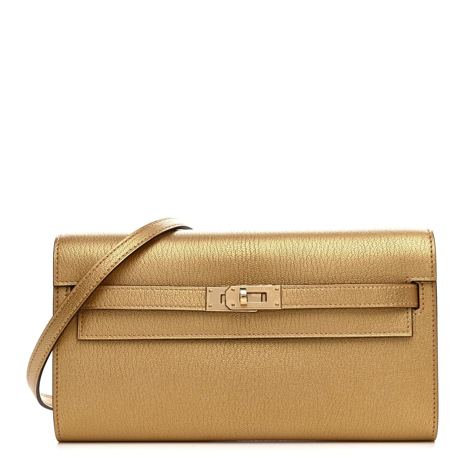 Hermès — Metallic Chamkilight Kelly Wallet To Go Dore — Accessory — resale