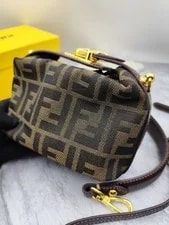 Fendi — Authentic Fendi ✓ & Fabric Compact Crossbody — Handbag — resale