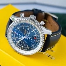 Breitling — Breitling Navitimer World GMT 46mm Blue Leather Automatic Stainless Steel A24322 — Watch — resale