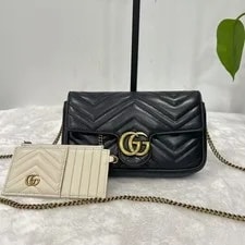 Gucci — Auth Gucci GG Marmont Super Mini Crossbody Chevron — Handbag — resale