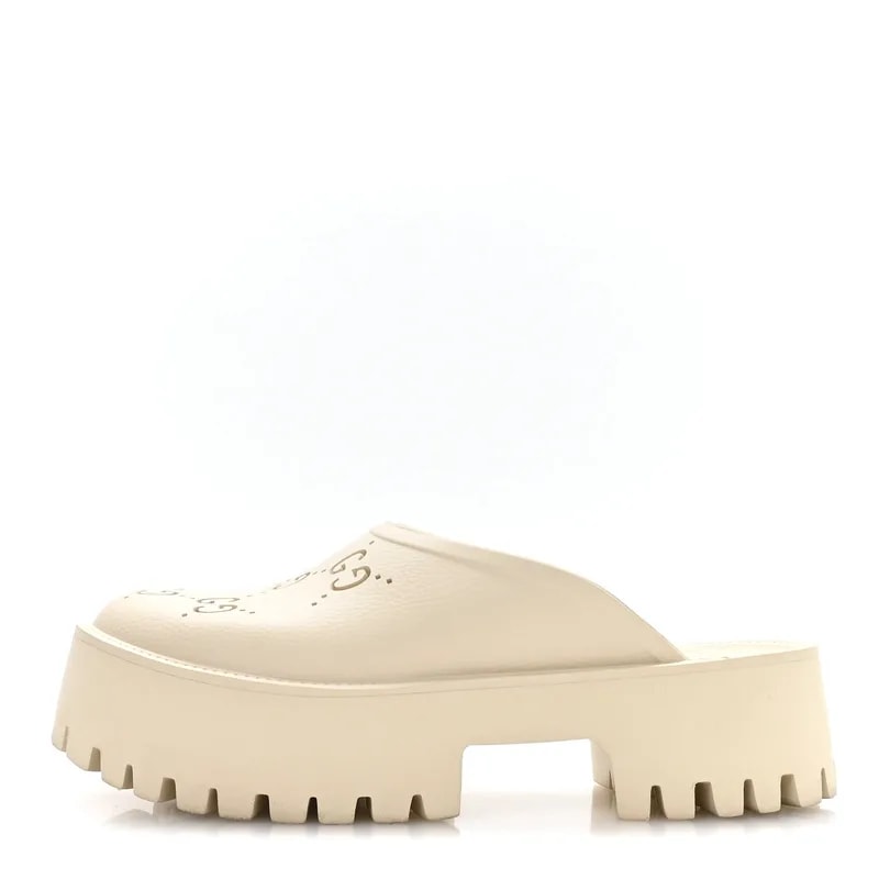 Gucci — Monogram GG Go Through Platform Slide Clogs 41 Mystic — Designer Shoe — resale