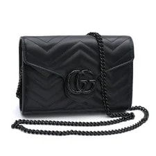 Gucci — Gucci GG Marmont Chain Wallet Chevron Quilted Double G — Handbag — resale