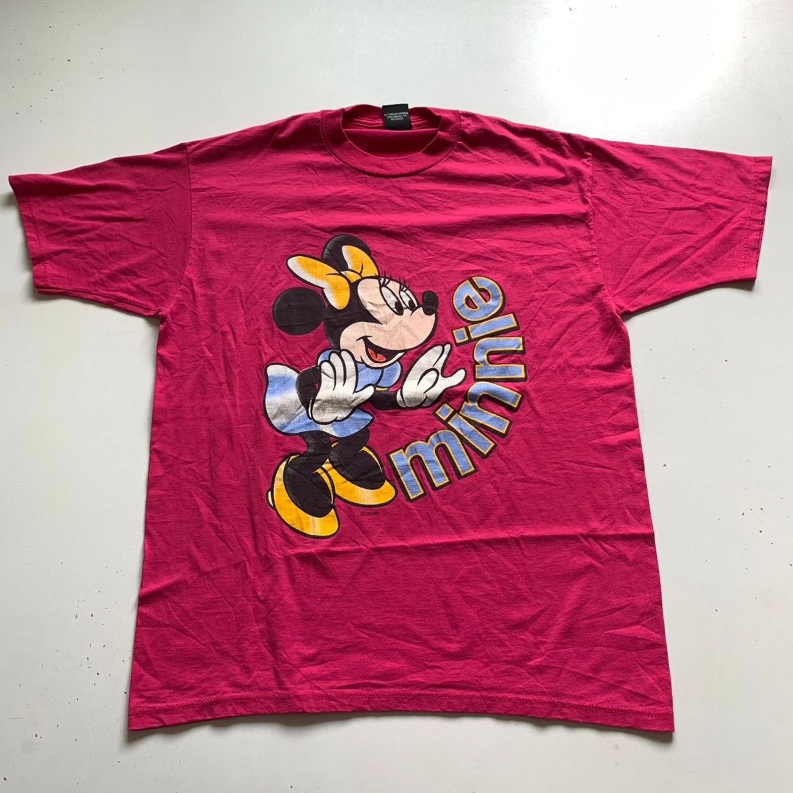 Vintage 90s Minnie Mouse Disney Graphic T Shirt Large Pink — streetwear — resale
