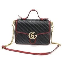 Gucci — Gucci Matelassé Chain GG Marmont Top Handle Small 2WAY 150078084 — Handbag — resale